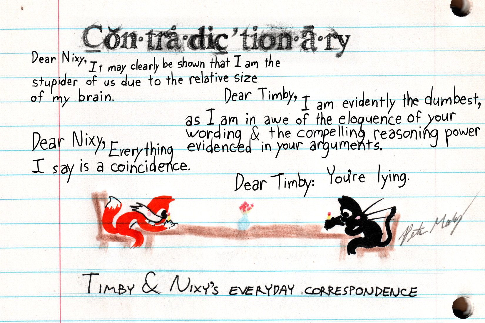 Contradictionary – Correspondence